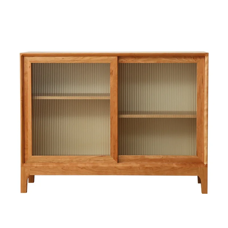 

Настенный шкаф из орехового дерева. Шкаф для хранения вещей из массива дерева. Современный.