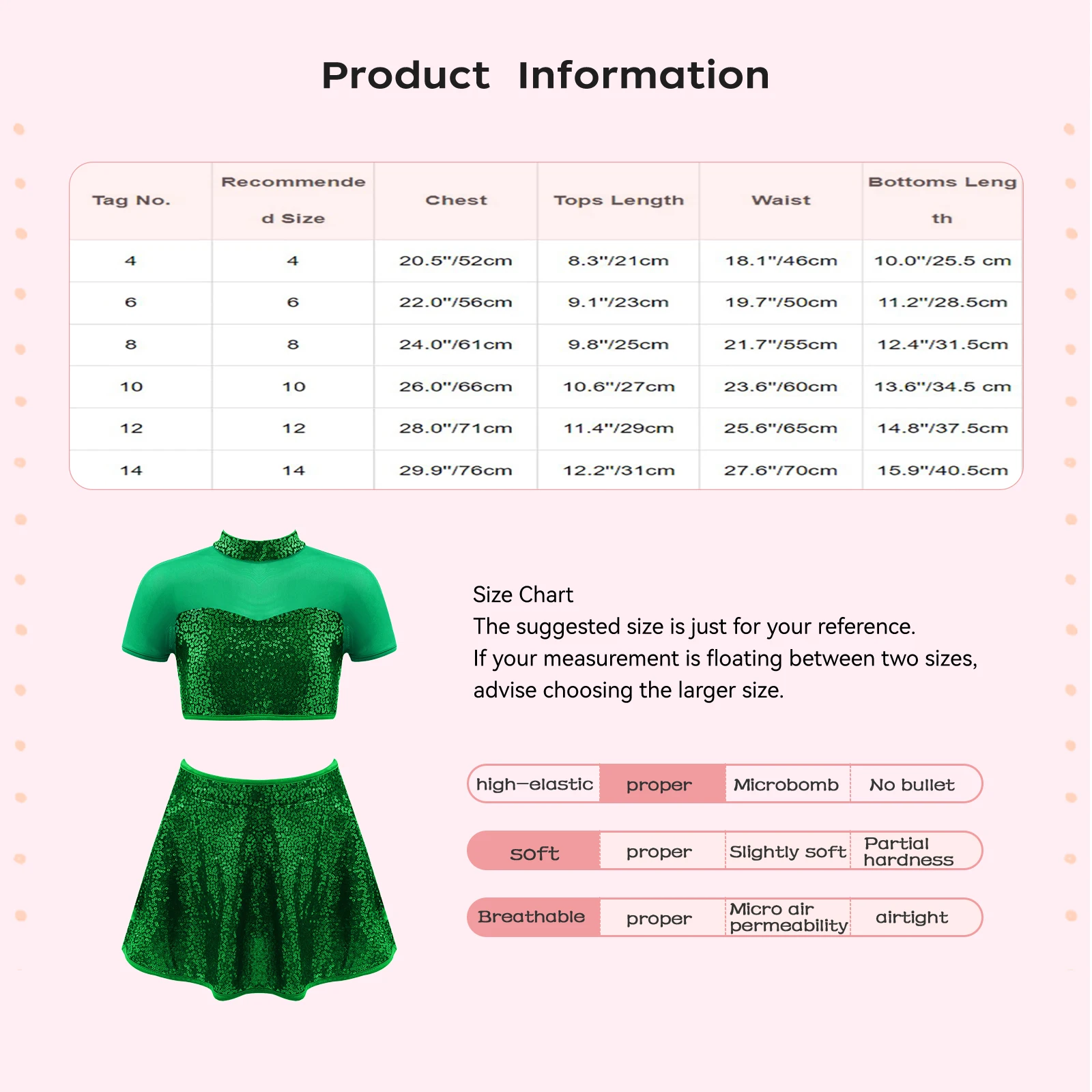 Teens Girls Sequins Jazz Lyrical Dance Costume Splice Mesh Short Sleeve Crop Tops with Skirt Set Modern Cheerleader Dancewear