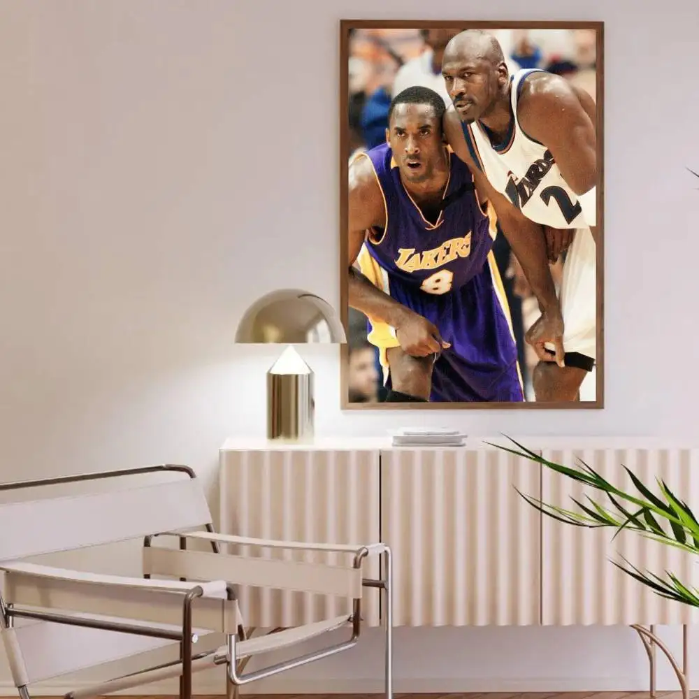 1PC Great players K-Kobe and J-Jordan Poster Self-adhesive Art Waterproof Paper Sticker Coffee House Bar Room Wall Decor view 6