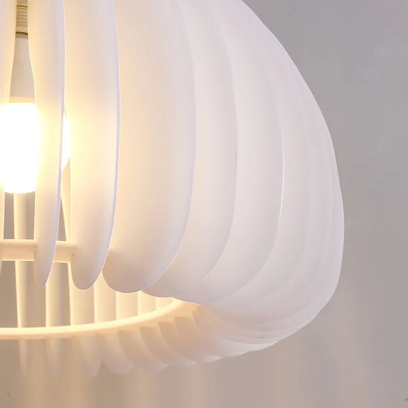 Żyrandol do restauracji w stylu nordyckim, prosta lampa do salonu w stylu japońskim, lampka nocna do sypialni, biała lampa na stół barowy w kształcie dyni w stylu ins.