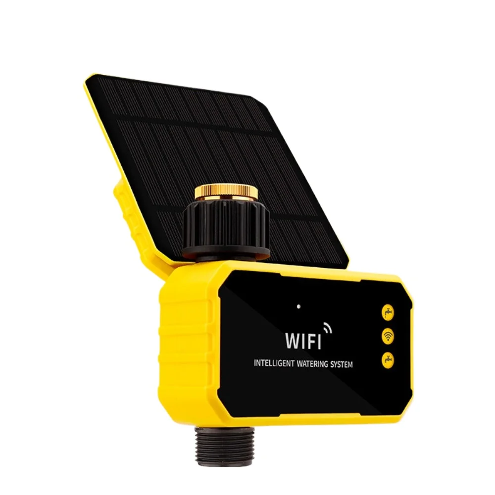 Solar Powered  for Wifi Water Timer Brass Solenoid Valve Smart Irrigation Controller for Garden Lawn