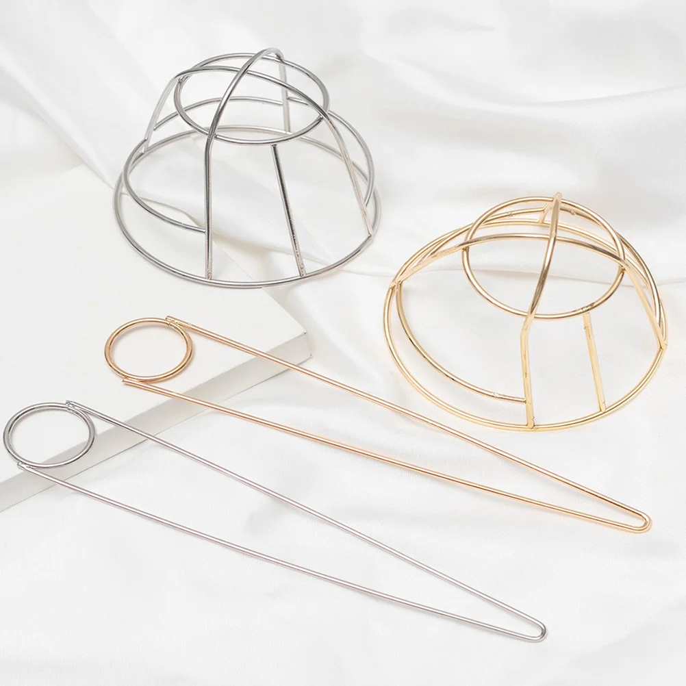 

Metal Bird Cage Hairpin Hair Bun Cage Iron Chopsticks Bun Twist Pins Practical Durable Quality Wedding Party Accessories Hair