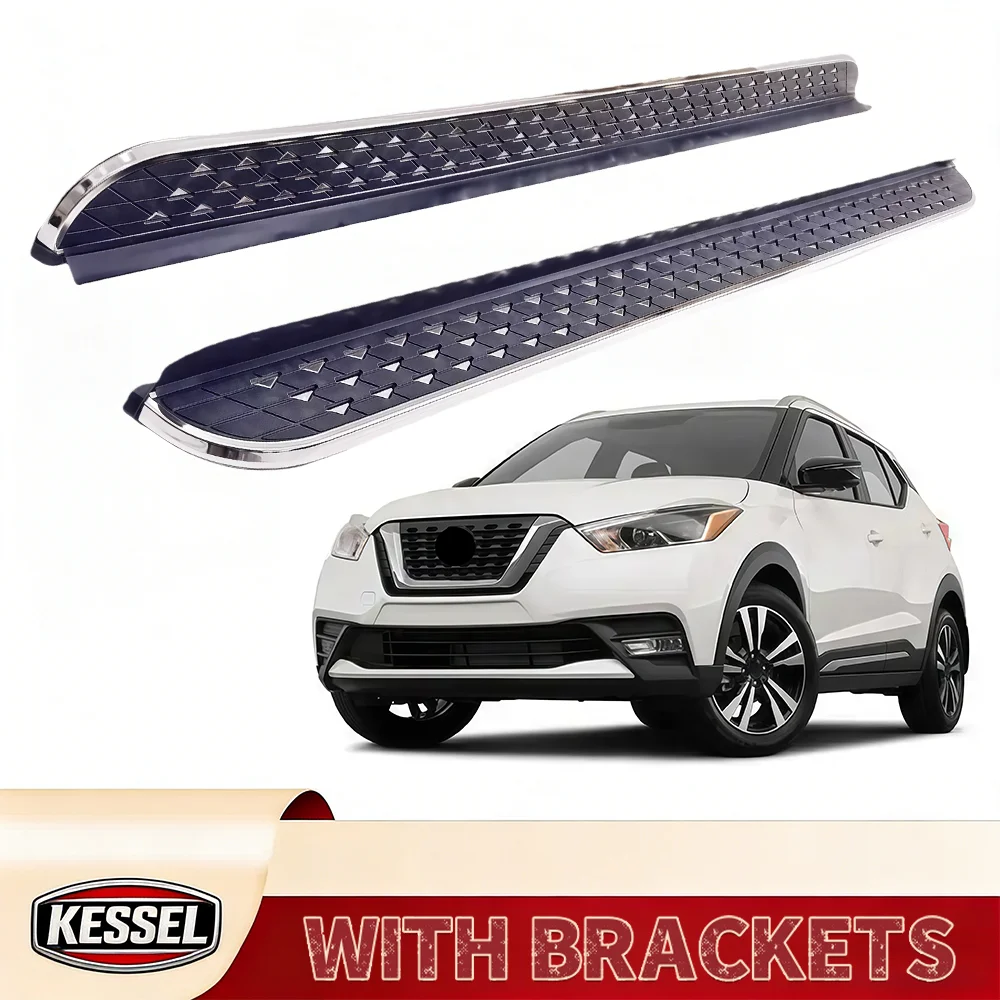 

Комплект из 2 алюминиевых фиксированных порогов-подножек с кронштейнами для NISSAN KICKS 2016-2022, 2023, 2024