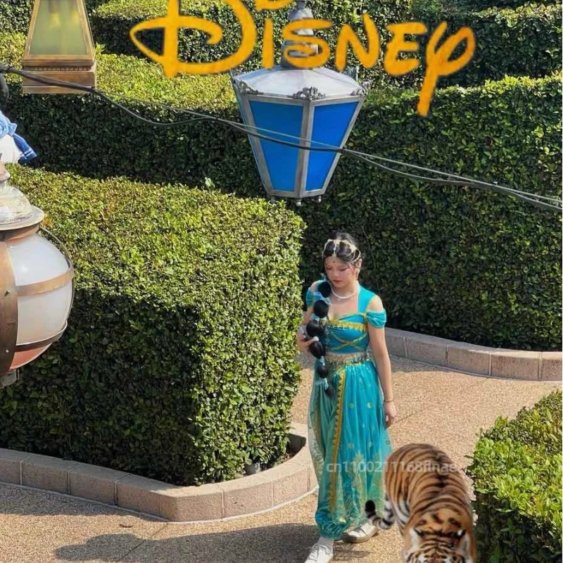 Nuovo set da 7 pezzi per la danza del ventre da donna, set di costumi di Halloween per la danza del ventre della principessa Jasmine di Aladino