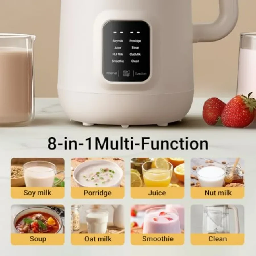 FirmHome Store8 In 1 Nut Milk Maker Machine 40oz/1.2L Soy Milk Maker With Self Clean 12H Delay 6H Keep Warm One Touch Almond Mil