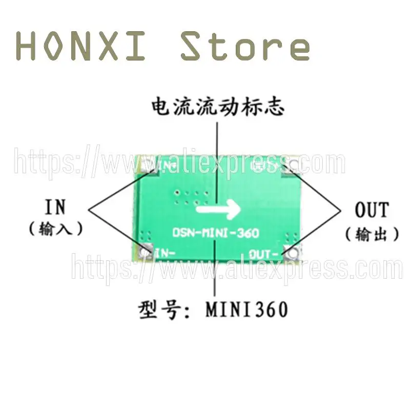 LM2596 modul catu daya mobil, 2 buah model pesawat Mini 360 daya step-down DC super kecil