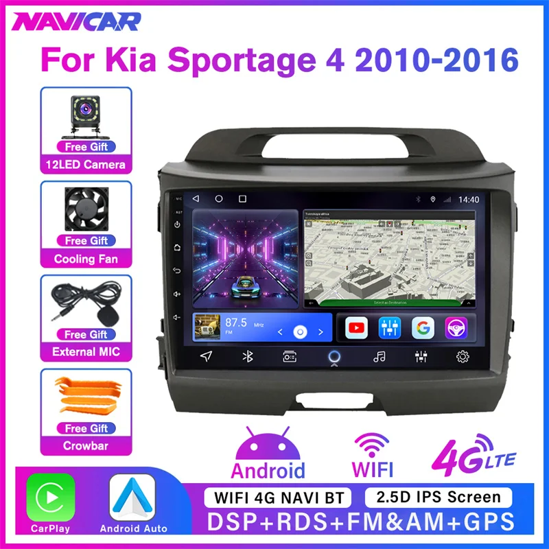 

IPS 6G+128G DSP 2DIN Android 10 Car Radio For Kia Sportage 3 4 SL 2010-2016 Car Multimedia Video Player Navigation GPS 2 Din DVD