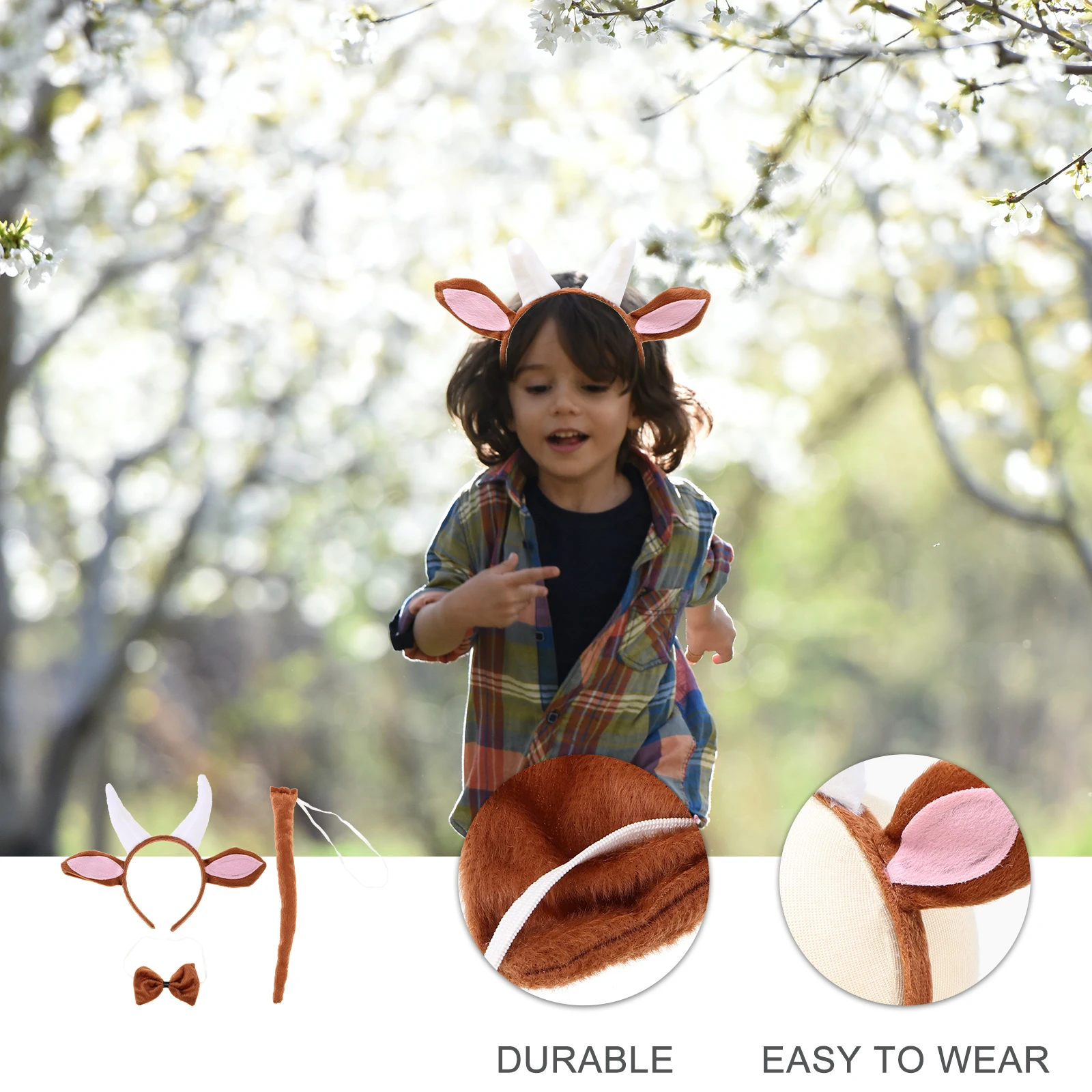 

1 set Goat Horn Headband Animal Ears Furry Costume Accessories Cartoon Photo Props Birthday Cosplay Party Hair