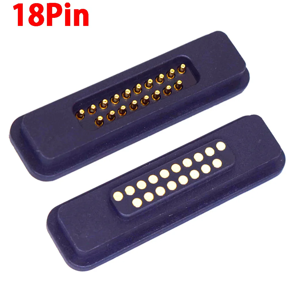 

1sets 18 Pin DC Magnetic Pogo Pin Connector Pogopin Male Female 2A Waterproof High Current Spring Loaded Power Socket