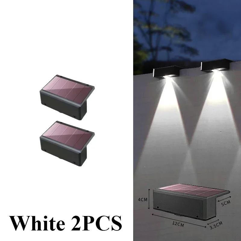 Hekverlichting op zonne-energie Buiten waterdichte LED-spotlens Zonne-lamp voor buitendek Tuinrail Ontworpen voor wandverlichting