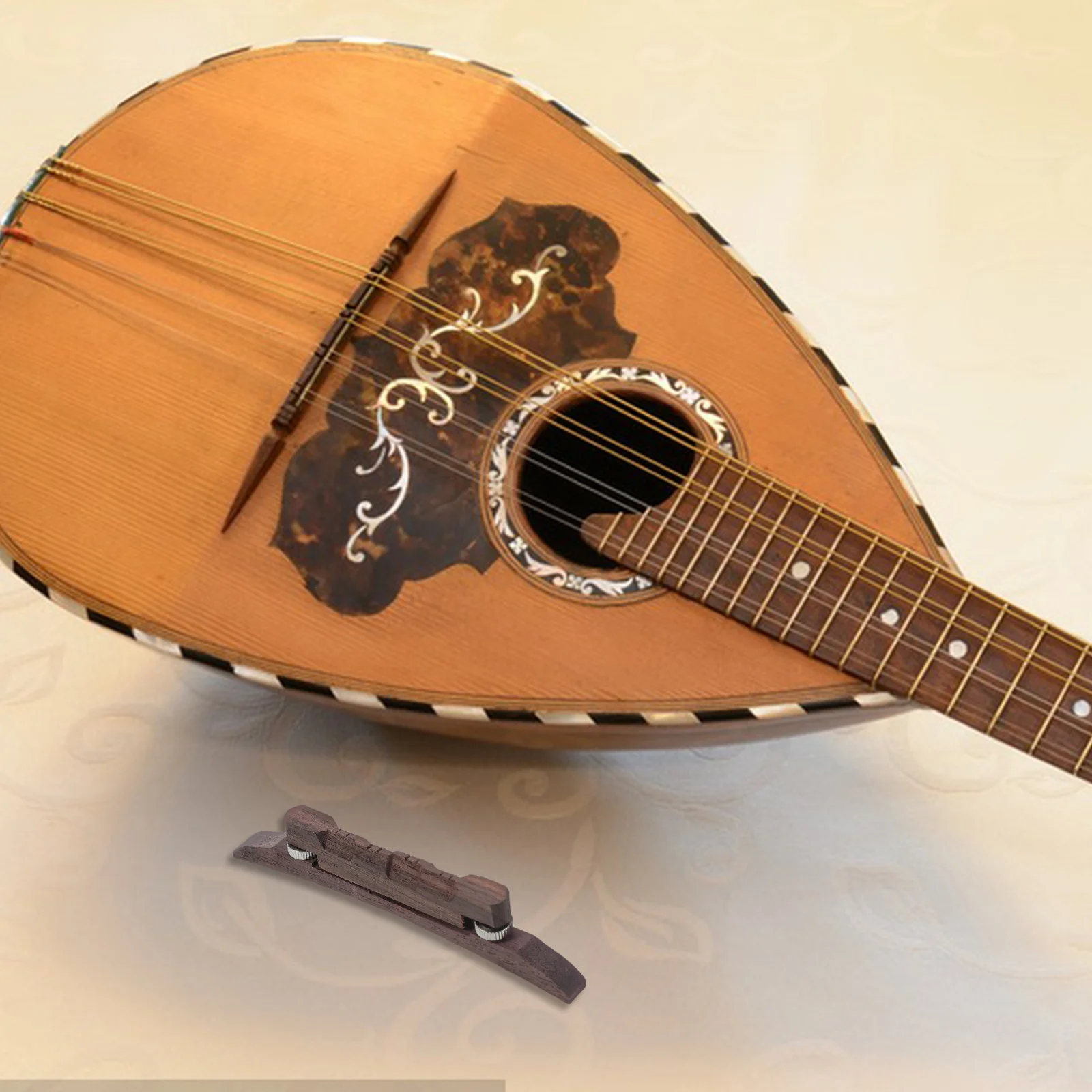 

Premium Red Sandalwood Mandolin Bridge Replacement Adjustable String Bridge Durable Fine Craftsmanship Practical Accessory For