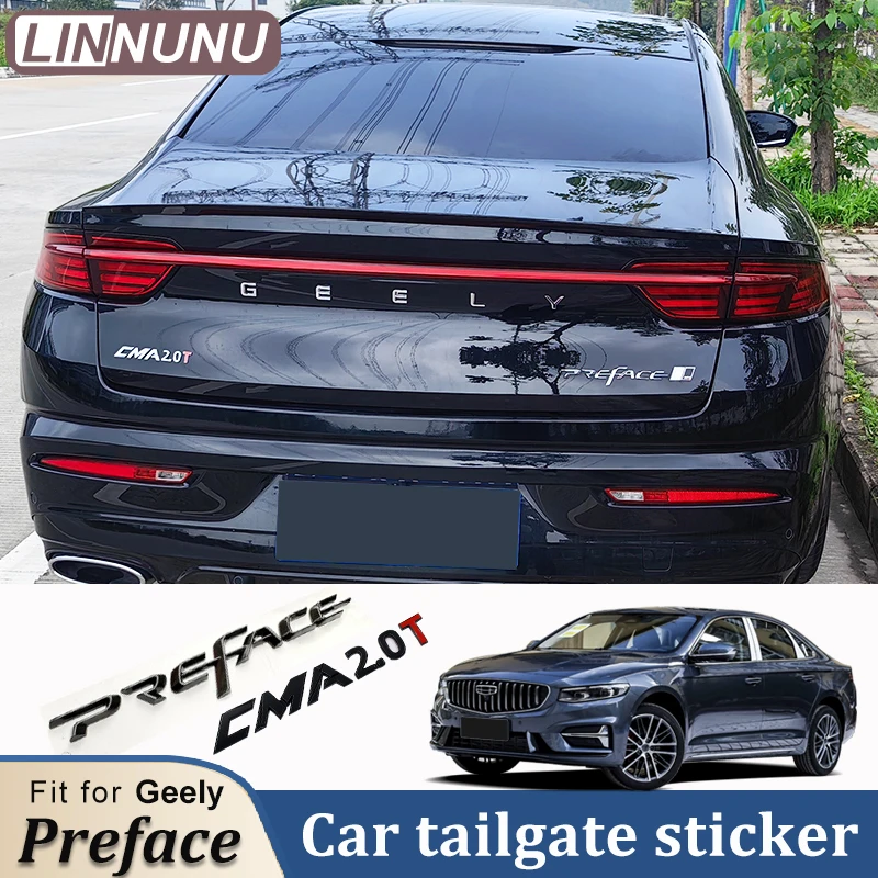 LINNUNU Car sticker For Geely PREFACE 2024 2023 Auto Personalized CMA Label Modified Rear Label Tailgate Decoration Accessories