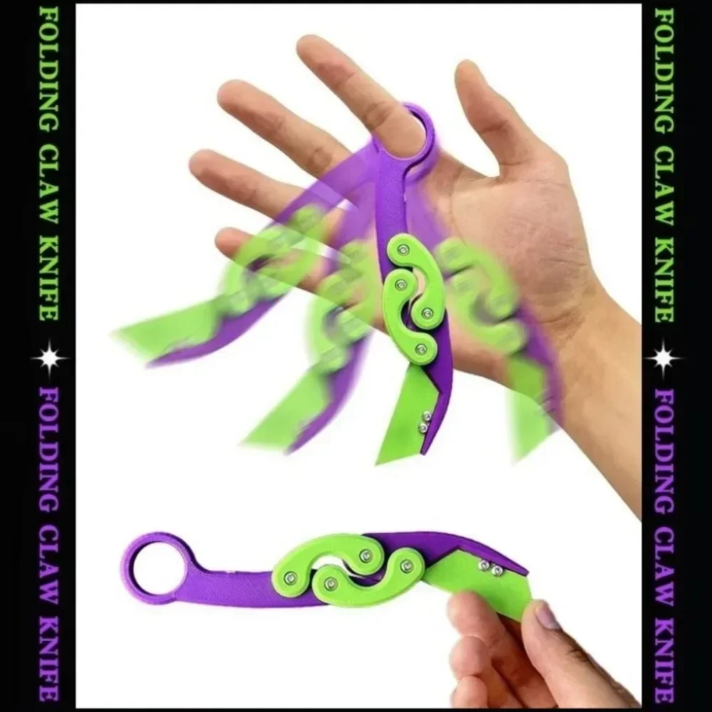 3D Mini Butterfly Knife Model Pendant Gravity Knife Jumping Decompression Toy with Push Card Small Radish Design for Collectors