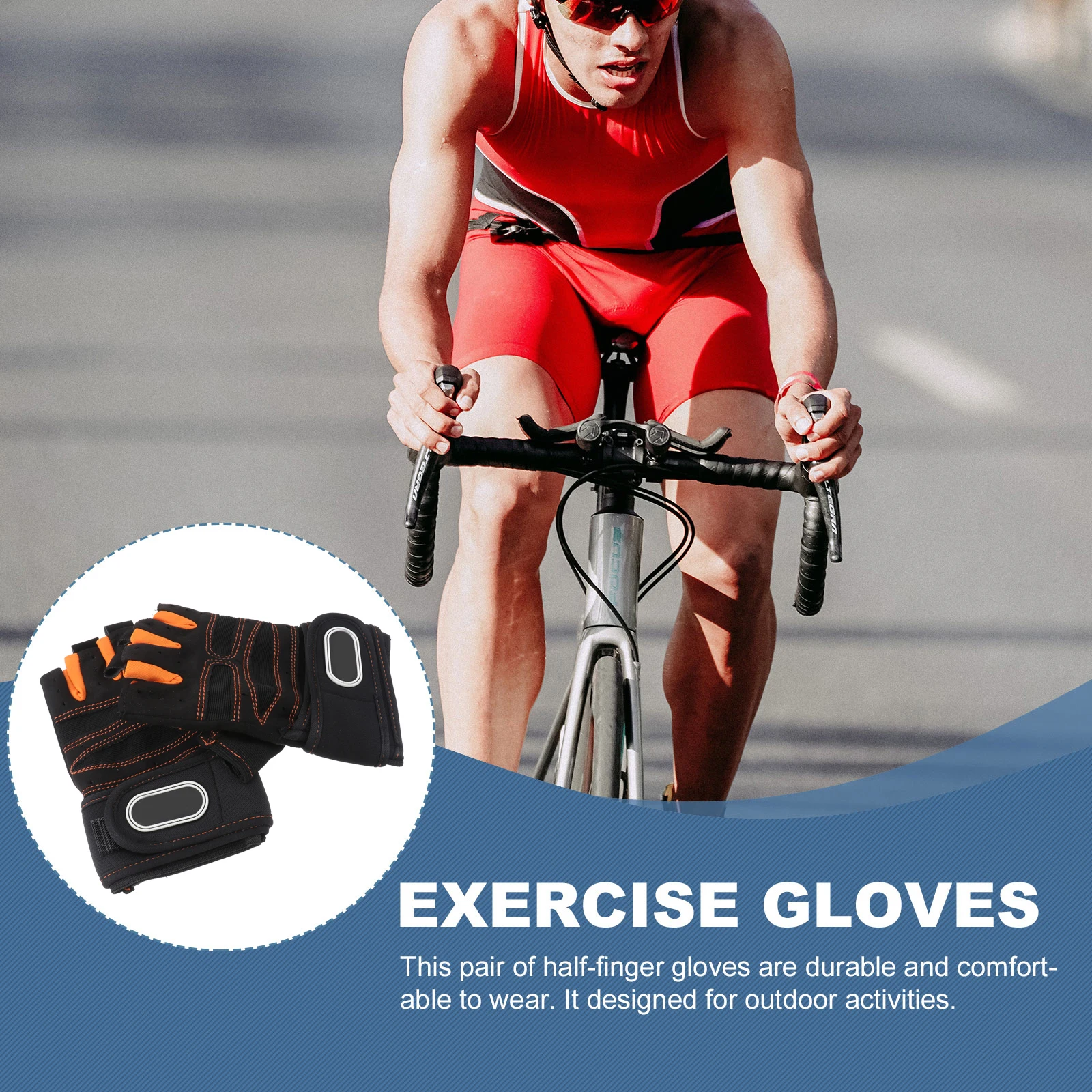 

1 Pair Half-Finger Fitness Gloves Breathable Anti-Slip Shock Absorbing Durable For Climbing Weightlifting Riding Gym Orange