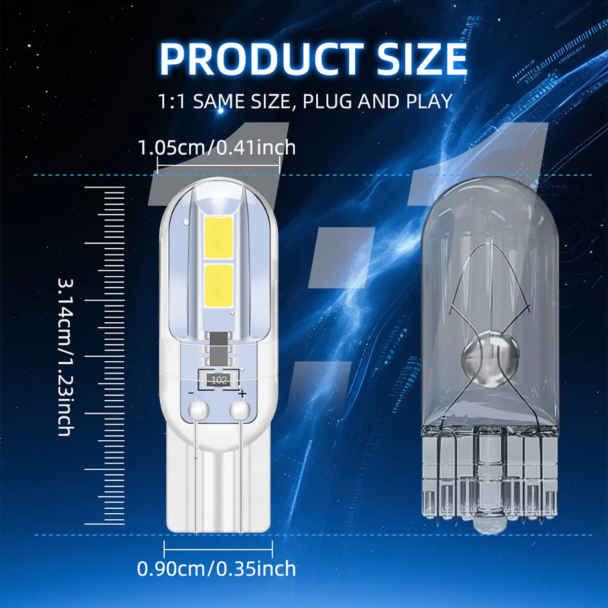 100 Uds T10 W5W bombillas LED 194 168 Canbus luz de lectura Interior del coche 12V Super brillante DRL lámpara de circulación diurna 4SMD 2835 Chip para coche