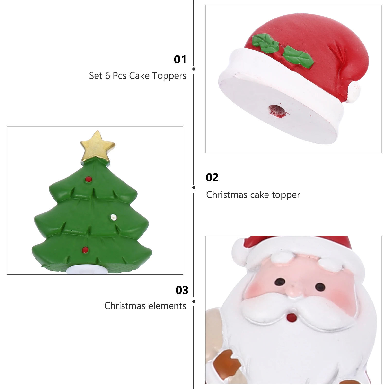 

1Set Christmas Cake Toppers Santa Clause Snowman Shape Material Cake Fruit Decoration Perfect for Party Desserts