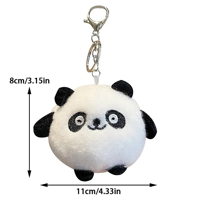 Cute Chubby Plush Panda Keychain Pendant Plush Doll Bag Pendant Simple Fashion PP Cotton Key Ring Bag School Bag Accessories