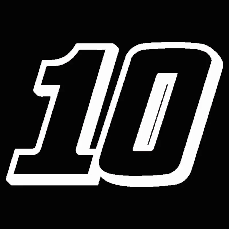 

15CM*10CM Funny Number Number 10 Helmet Car Sticker Vinyl Decal For Car Motorcycle Bumper Body Rear Window Decorative Decal,KK
