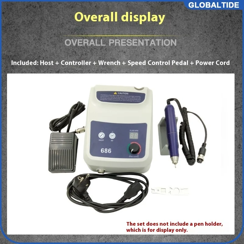 150W 50000rpm Lab Demco B1 Variabele snelheid Mc-r103m Grijs Mediums Lab Grinder Siliconen Polijstmachine Burs Machine met voetpedalen - afbeelding 2