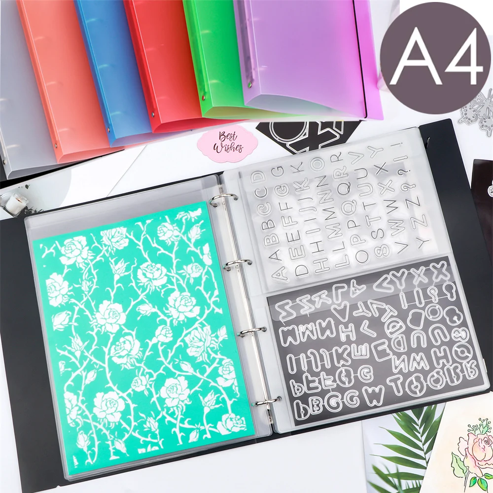 8 Farben, A4-Format, Aufbewahrung von Büchern, Umschlägen, Aufbewahrungstaschen, Ordner für Scrapbooking, Stanzformen, Bastelbedarf, organisiert