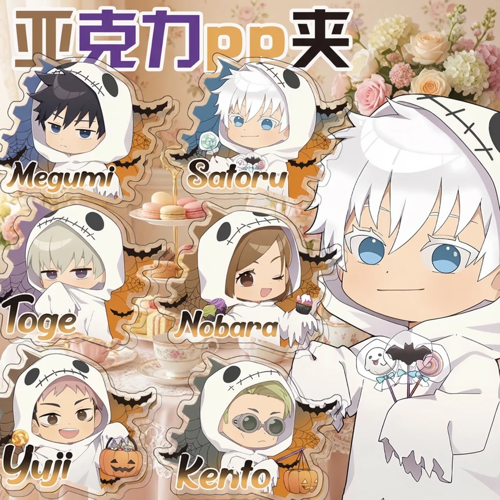 

Jujutsu Kaisen Halloween Series Gojo Satoru Inumaki Toge Fushiguro Megumi Acrylic PP Clip Stationery Supplies Anime Merchandise