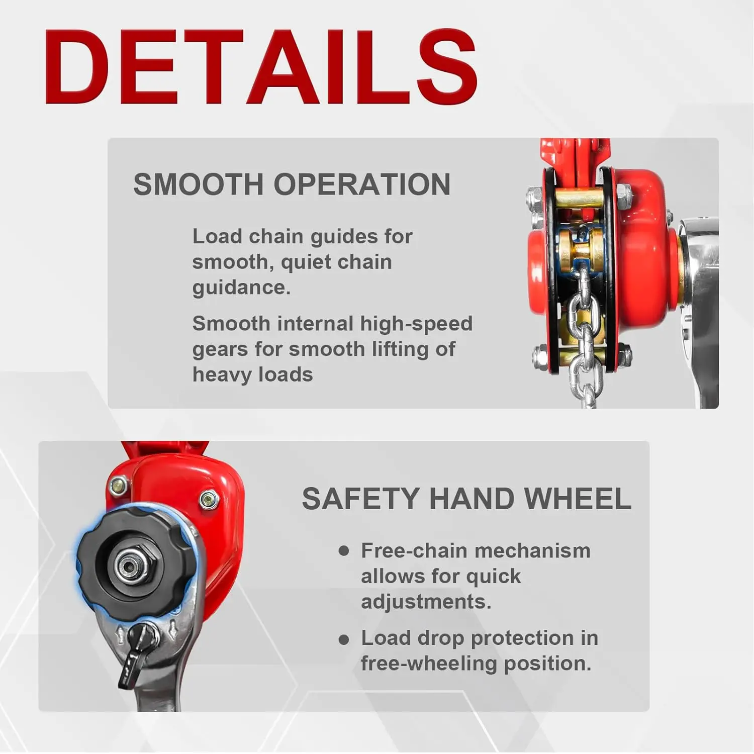 Manual Lever Chain Hoist Come Along 1/4 Ton 550LBS Capacity 5FT Lift, G80 Alloy Steel with Pawl Brake & Auto-Load Guide, 360° Ro