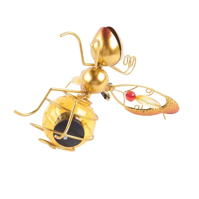 Solar Iron Insect Statue With LED Fairy Light Outdoor Hanging Tree Ornament For Fence Yard Courtyard Garden Decor Eco-Friendly
