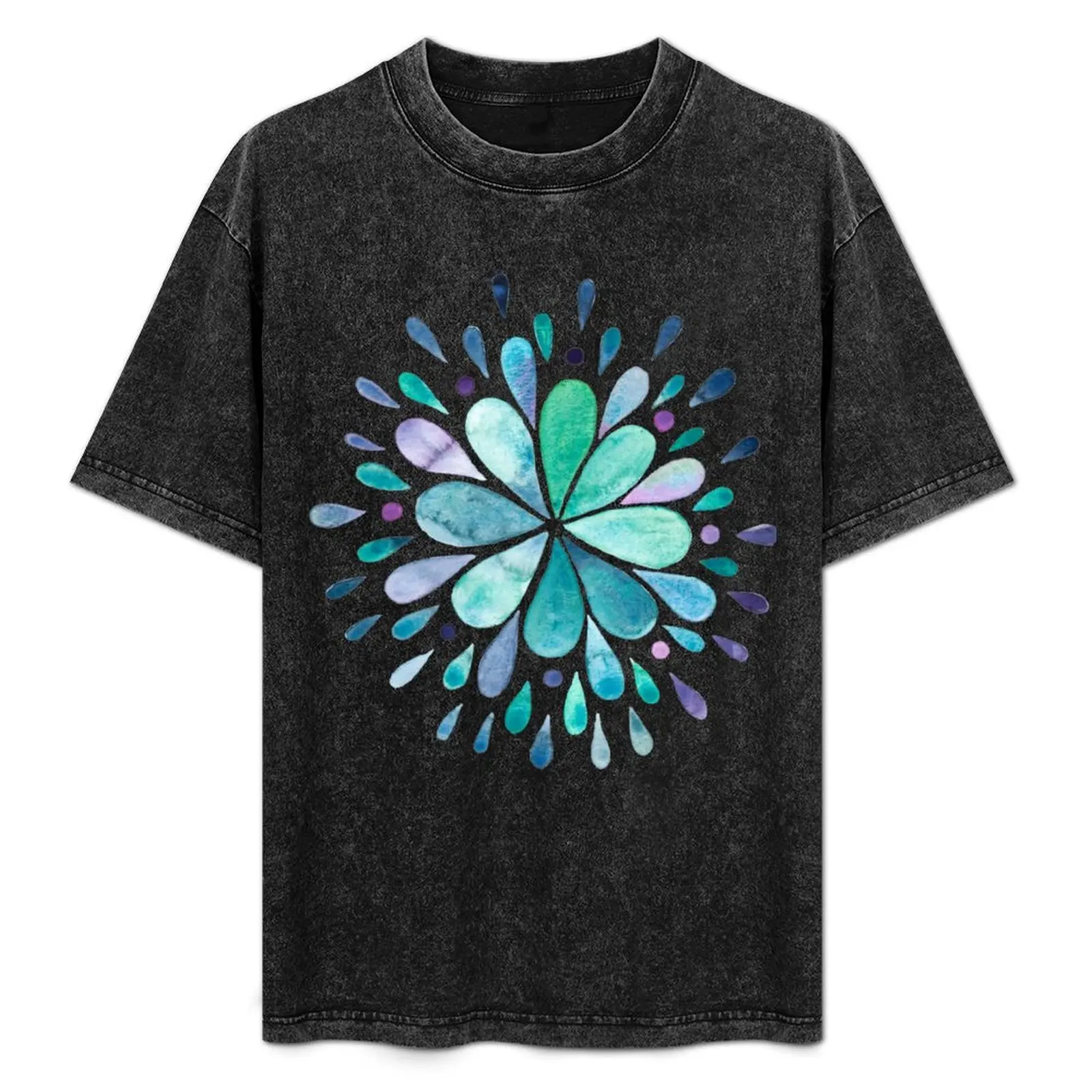 

Boho Ocean Splash T-Shirt Casual Daily Wear Short Sleeve Top