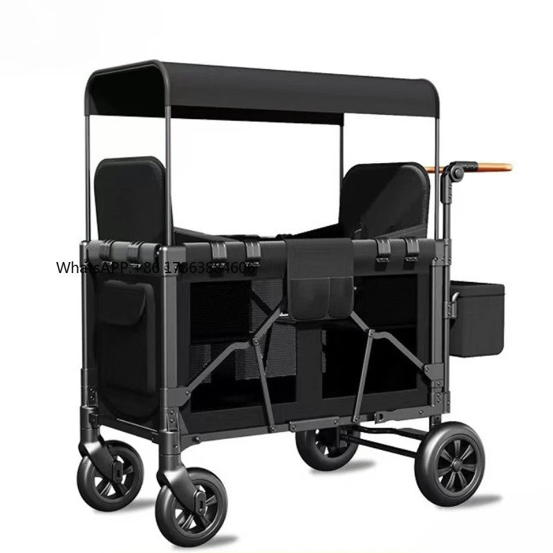 

2026Twin Baby Stroller Children's Outdoor Camping Travel Stroller Children's Camping Stroller High View, Foldable, with Sunshade