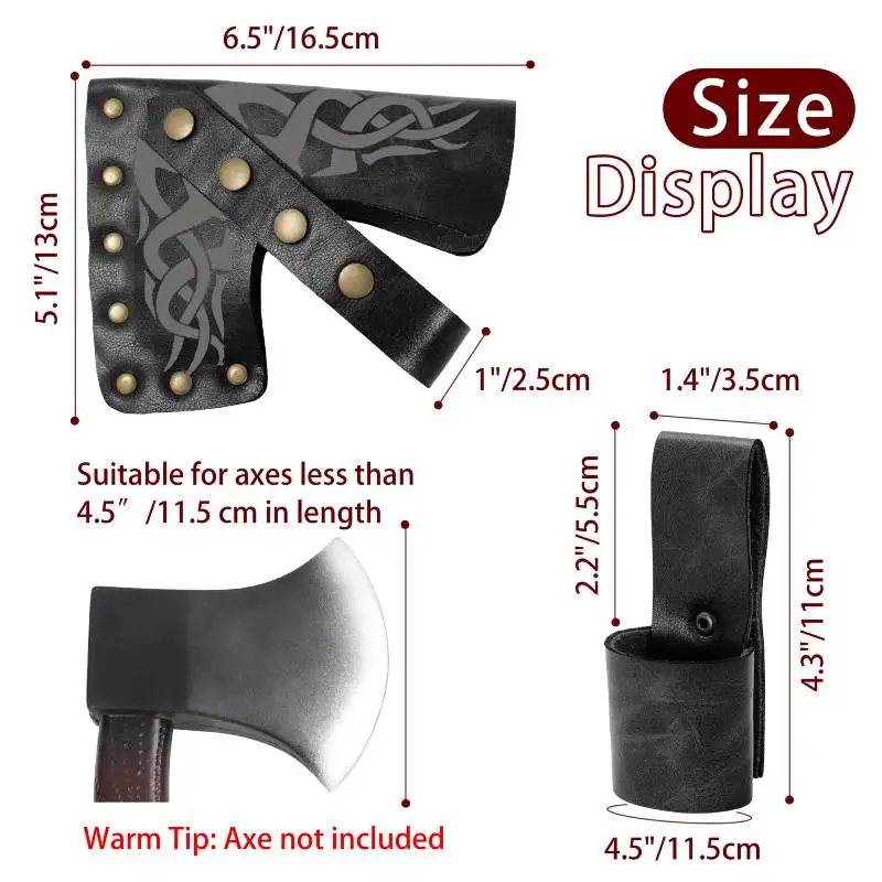 WENAM Mittelalterliche Wikinger Ritter Schwert Scheide Axt Klinge Fall Axt Scheide Halter Mit Taille Holster Scheide Larp Cosplay Requisiten