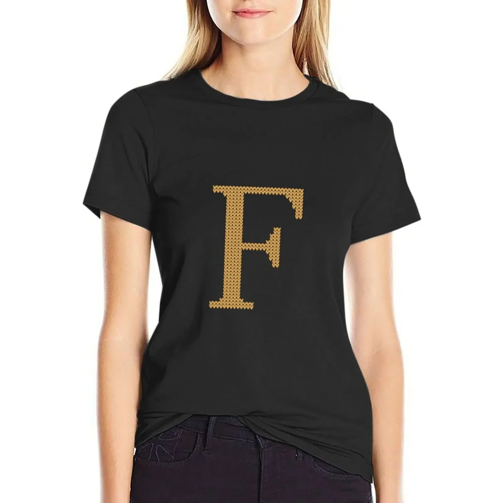 Weasley Sweater Letter F T-Shirt lady clothes Short sleeve tee korean fashion cute t-shirts for Women