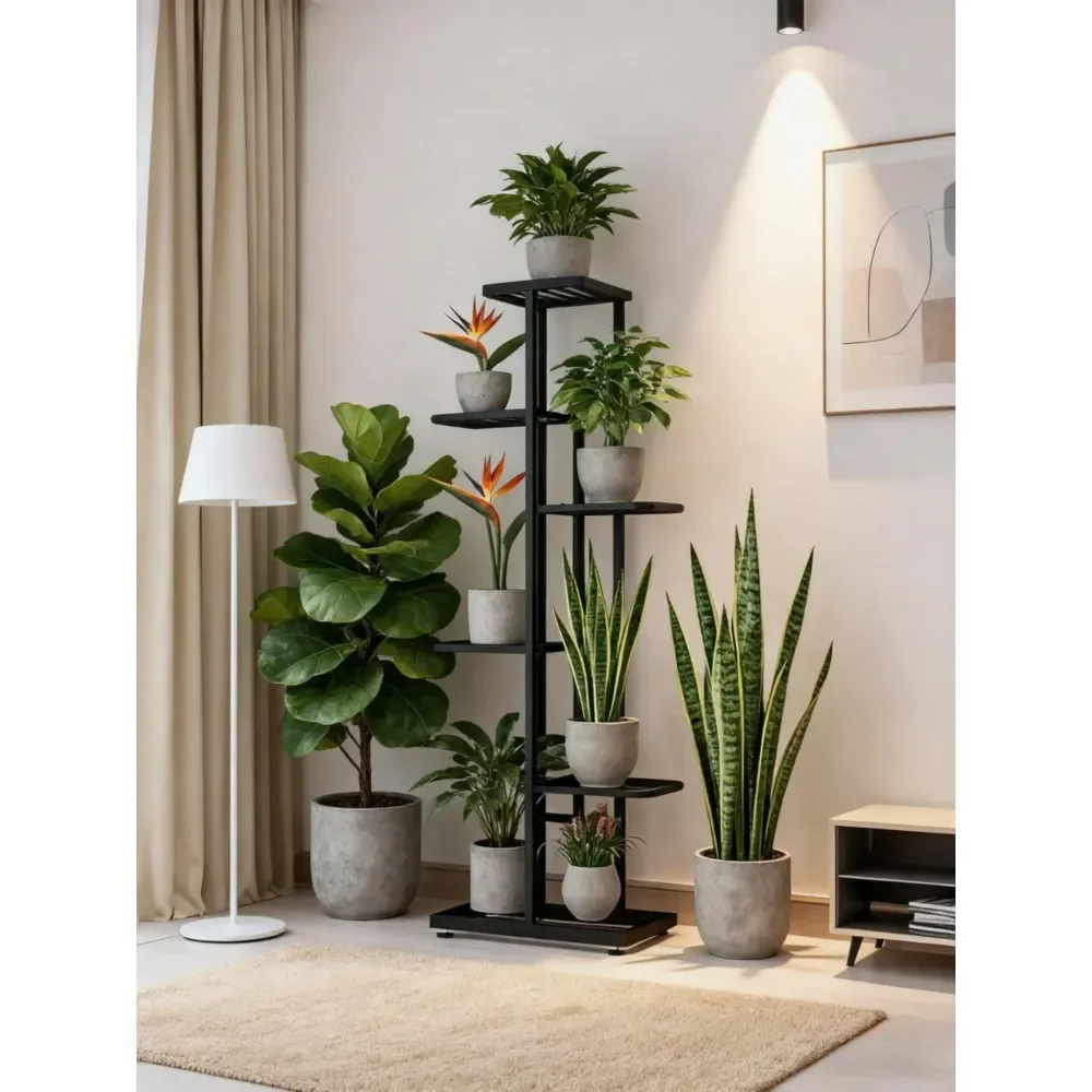

SixTier Plant Stand Practical And Durable Plant Stand Indoor Outdoor DualUse Metal SixTier, MultiPot Flower Stand Display Rack,