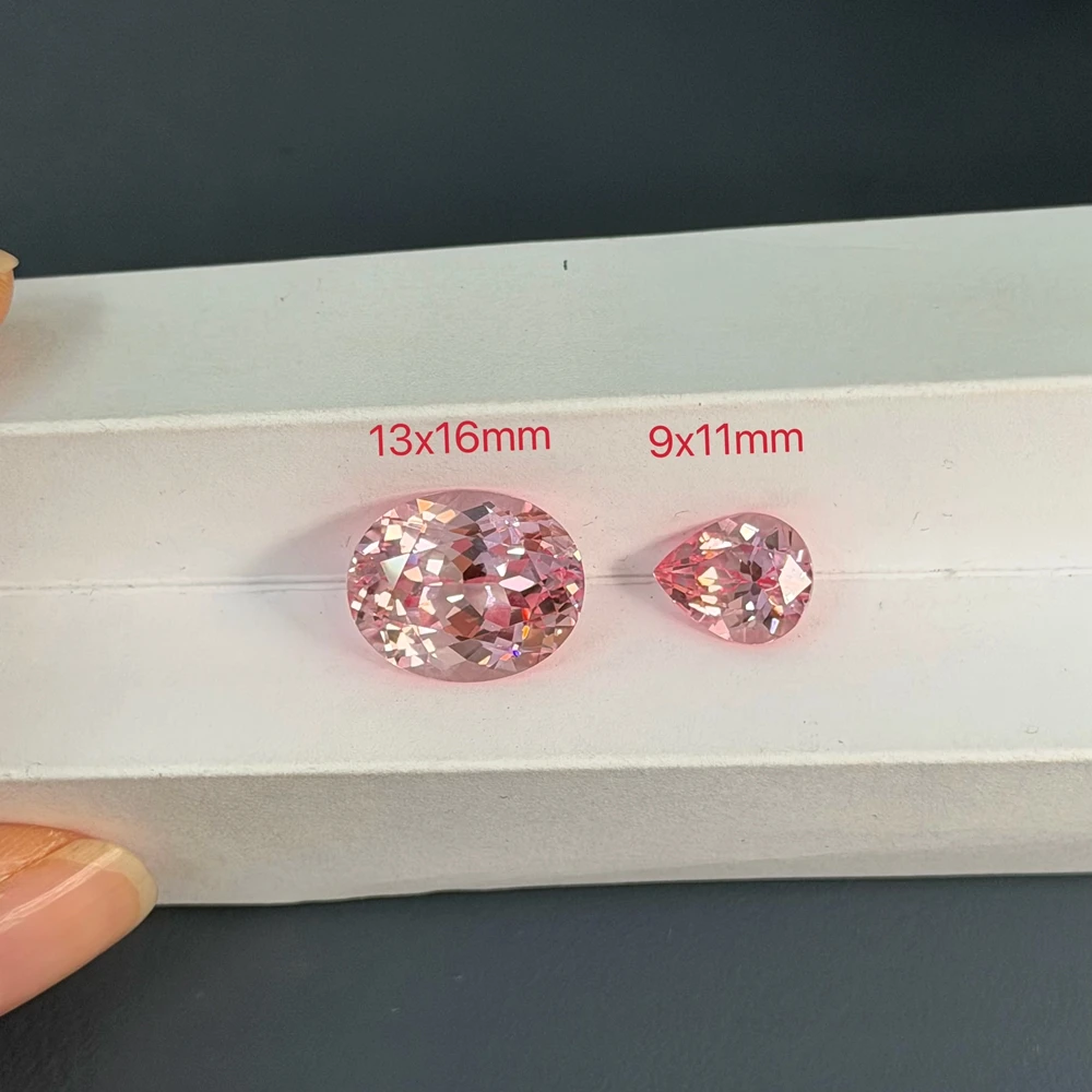 1PCS Lab Grown Padparadscha Oval Pear Cut 13x16mm Loose Gemstone For Jewelry Making