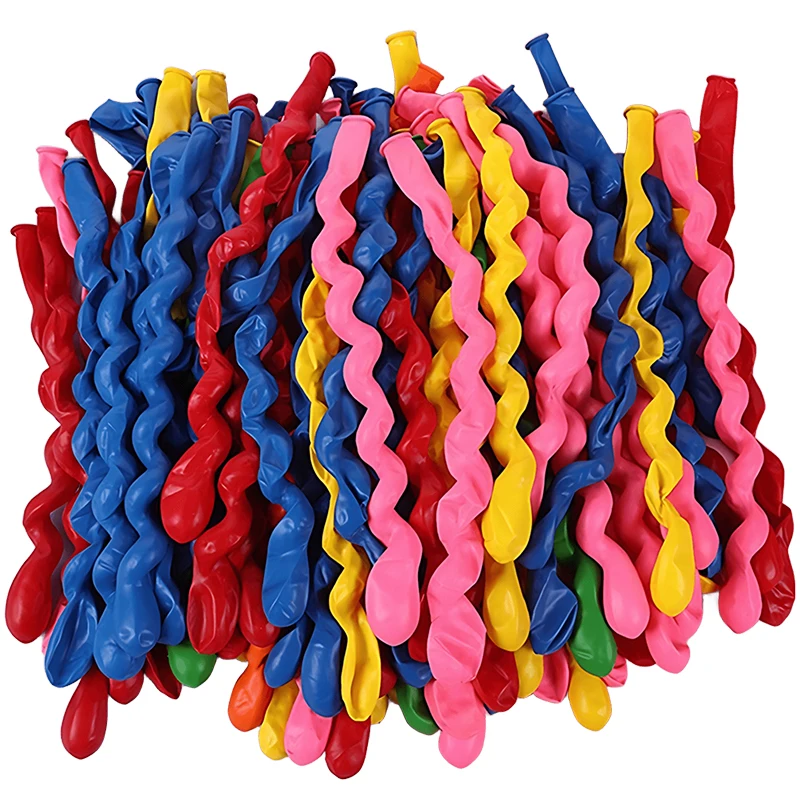 Balony spiralne w różnych kolorach Skręcone balony lateksowe 20/50/100 SZTUK Zabawne akcesoria dekoracyjne Prezent na urodziny Wesele ZYF — zdjęcie 2