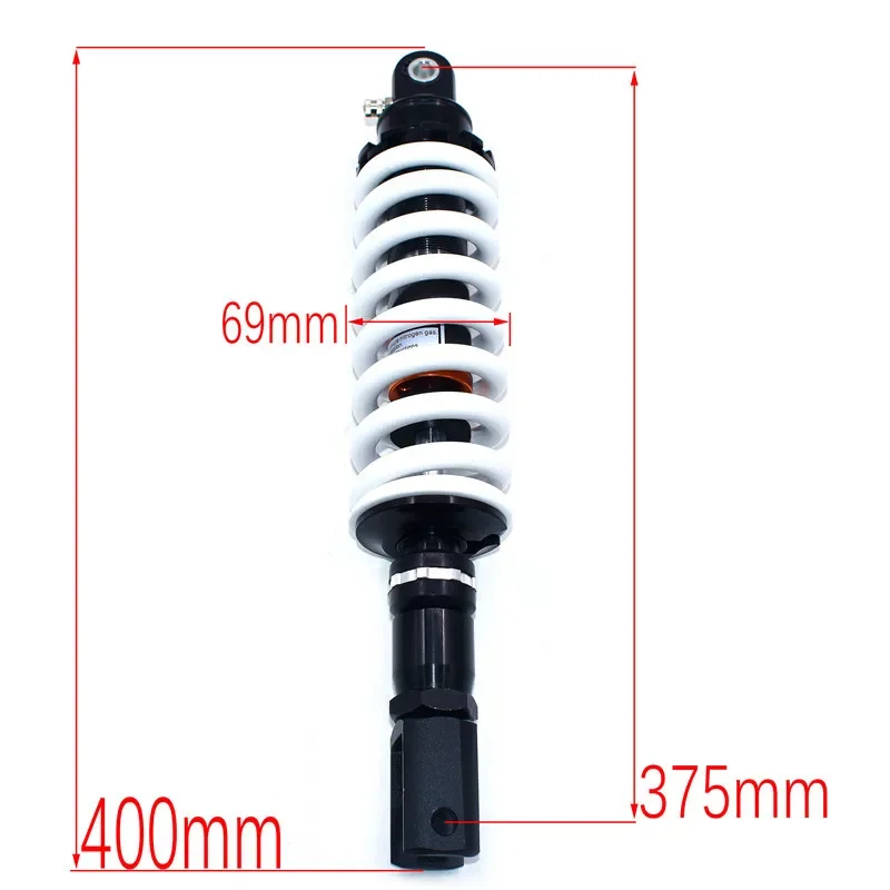Amortecedor traseiro da motocicleta, Suspensão de amortecimento ajustável, Após o choque para BSE Kayo CRF KLX, Comprimento do furo, 375mm