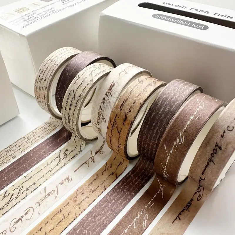 8Pcs Retro Tapes Scrapbooking Supplies Vintage Decorative Adhesive Grid Masking Tape Diary Decoration Stickers For Art DIY