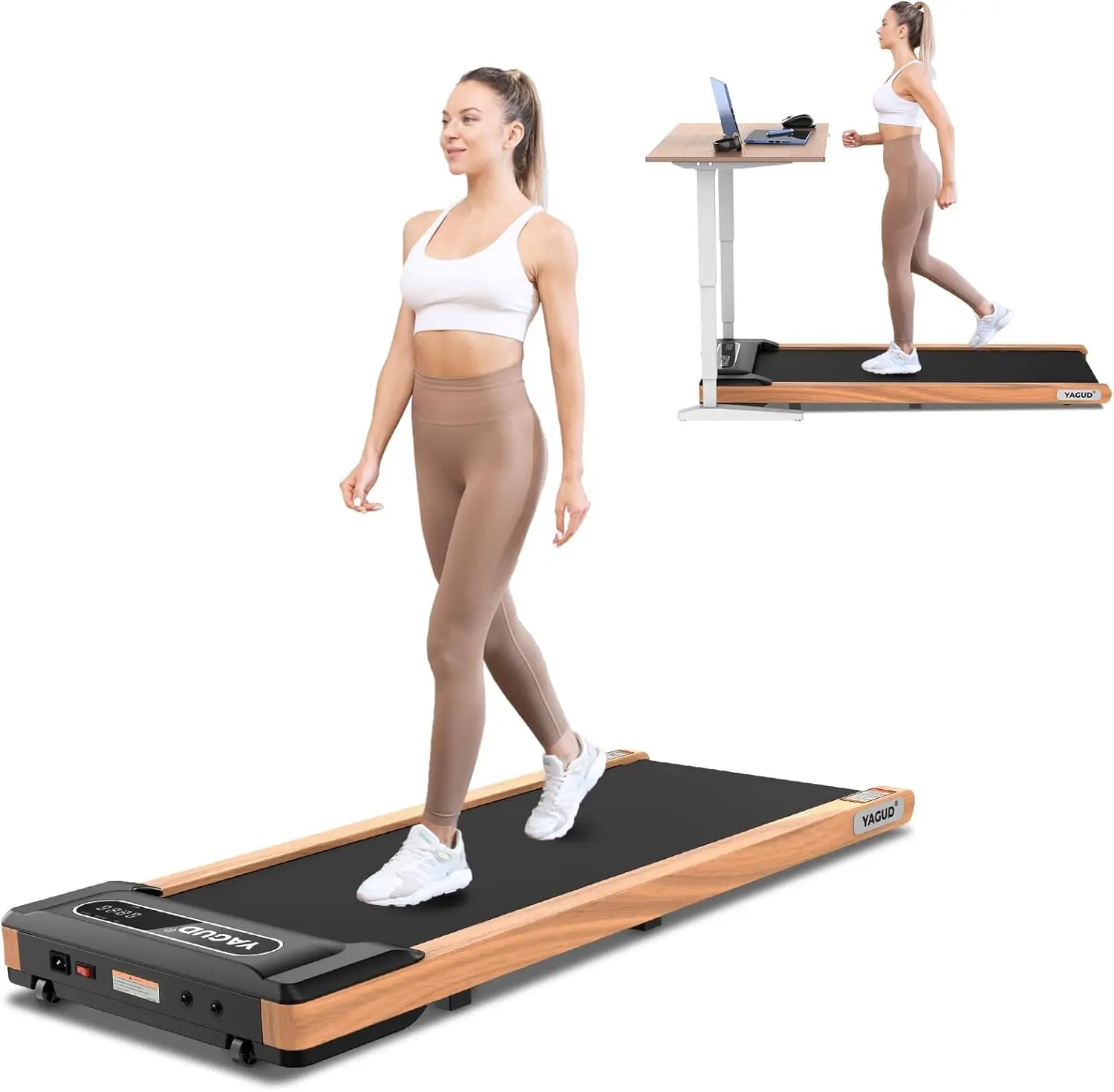 Treadmill, Walking Pad for Home and Office, 2.5 HP Portable Walking Jogging Running Machine with Remote Control and L