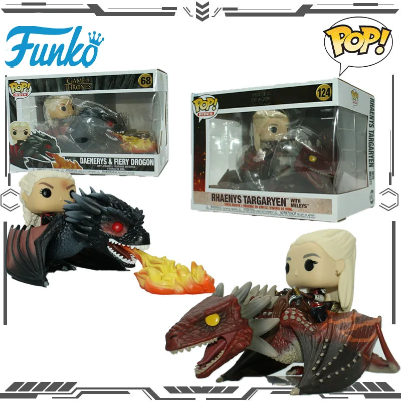 

Оригинальная фигурка Funko POP Game of Thrones, 8-й сезон, Дейенерис с огненным драконом, игрушки для мальчиков и девочек, подарок, коллекционная модель