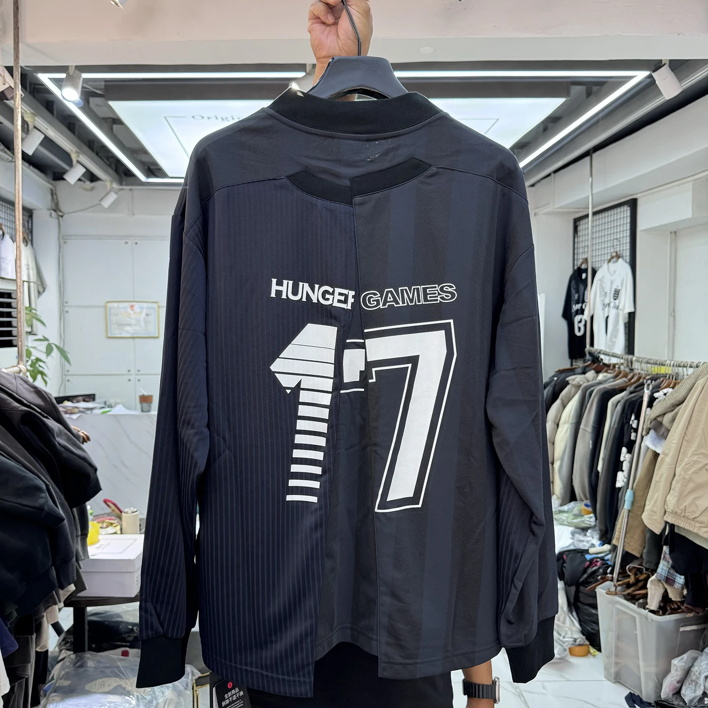 American Paris Style Oversize Football T-Shirt Long Sleeve Loose Casual round Neck Polyester Fiber Unisex Teenage Breathable