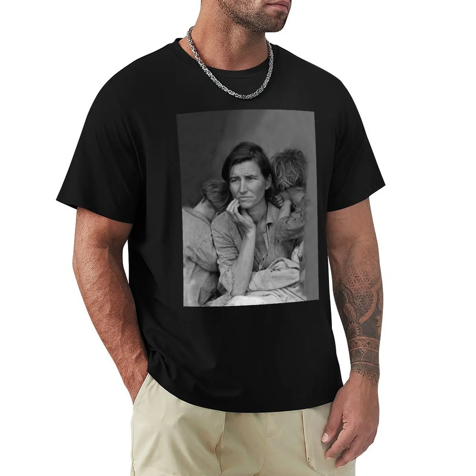 Dorothea Lange - Migraint Mother During the Dust Bowl T-Shirt Breathable Mesh Panel T-Shirt