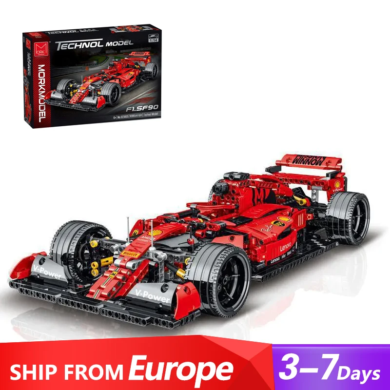 Technical MOC XMORK 023005 Red F1 Formula Sports Racing Model 1054PCS Building Blocks Brick Puzzle Toys for Adult Kids Gift