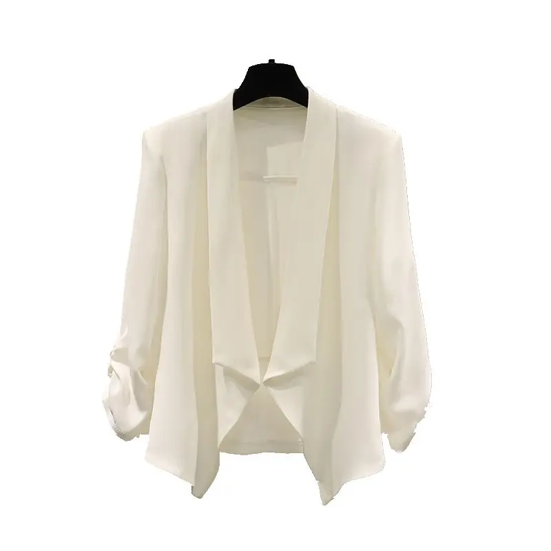 Or jaet 2025 feminino nova primavera verão aberto cardigan fino proteção solar terno superior saias jogo commute sle