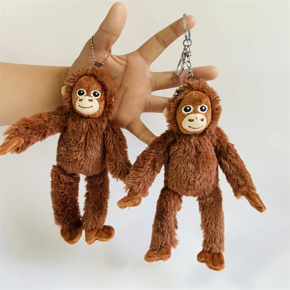 Cute Plush Monkey Pendant Lovely Girl Boy Plush Doll Pendant Chimpanzee Bag Pendant Keychain Doll Stuffed Orangutans Key Ring