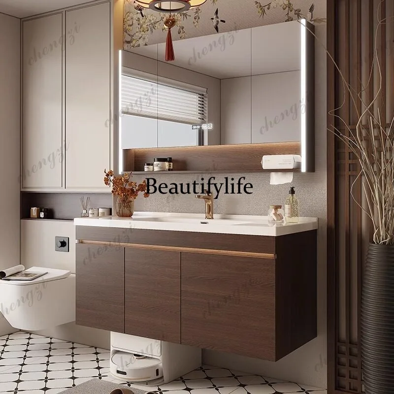 S178 All-aluminum Honeycomb Aluminum Sweeping Robot Bathroom Cabinet Wash Table Ceramic Integrated Hand Washbasin Cabinet