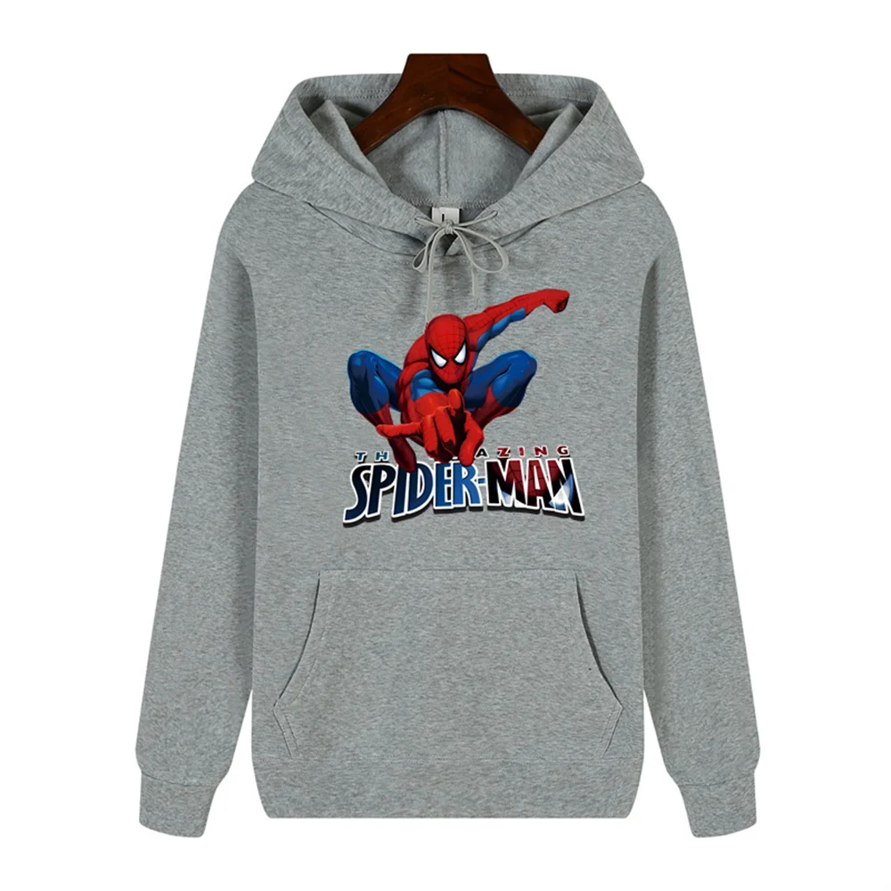 Super handsome Spiderman print Autumn/Winter comfortable soft thickened men\'s high quality casual fashion warm street hoodie