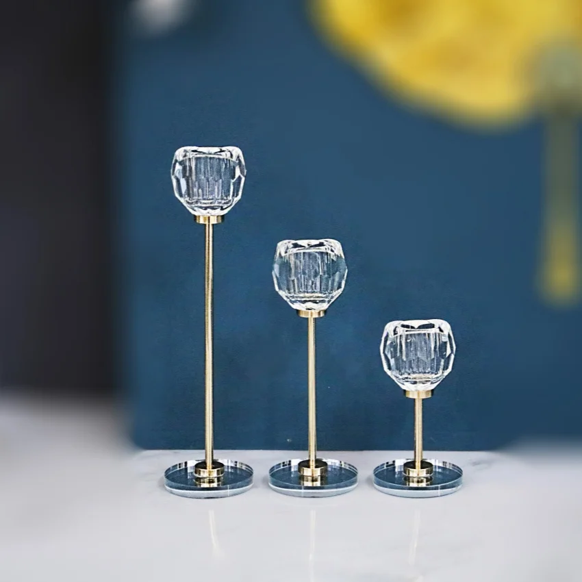 

3PS/set Creative ModRoom Living Room Table K9 Crystal Candlestick Candlestick Arrangement Home Decorations