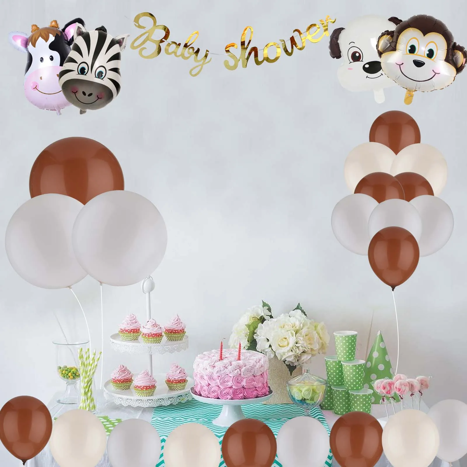 123pcs Set For Christening & Baptism Heart Ballons Decorations Congratulations Banner Heart Shape Balloons Latex Party Balloons