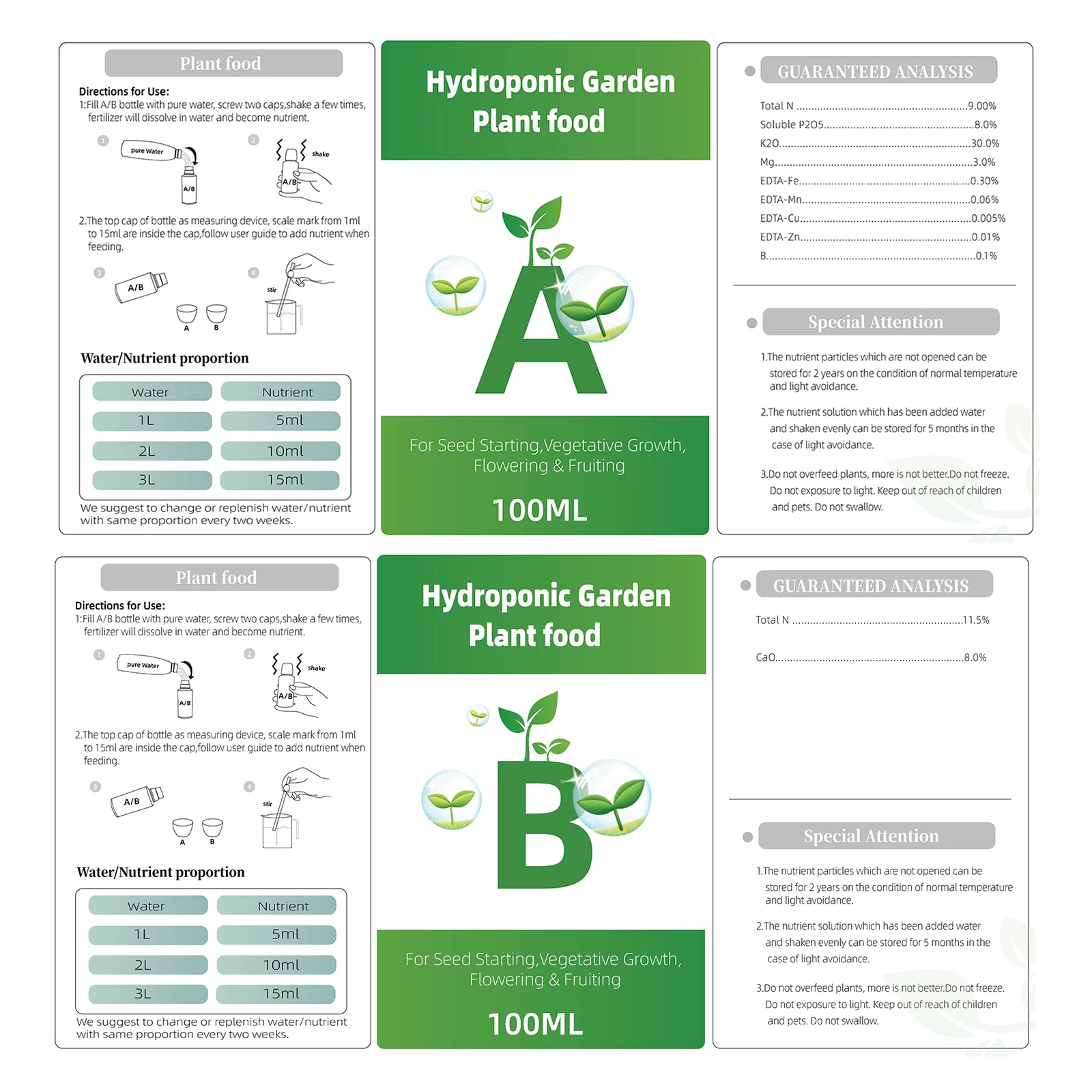 Fertilizante de nutrientes hid - Nutrient Solution Ab reseña y precio