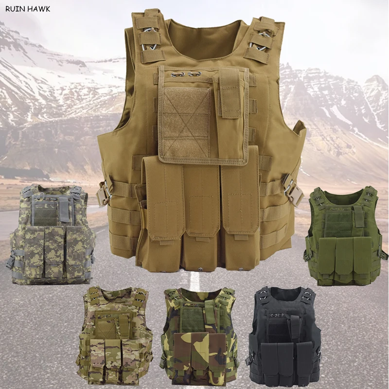 Tactical Vest Amphibious Military Hunting Vest Army Outdoor Molle Combat Assault Plate Carrier Vest Airsoft Hunting Equipment