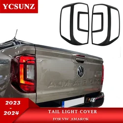 Matte Black Tail Light Cover Trim For VW Volkswagen Amarok 2023 2024 2025 Double Cabin Car Accessories